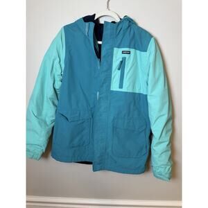 Lands End Kids Squall Fleece Lined Waterproof Insulated Jacket Teal XL Sz 14-16
